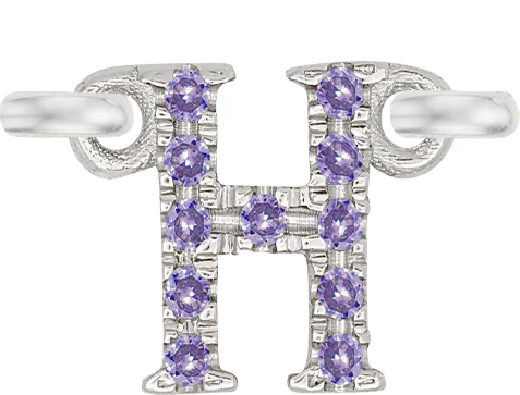 White Gold, Lilac Sapphire Letter - Image 10