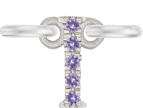 White Gold, Lilac Sapphire Letter - Image 11