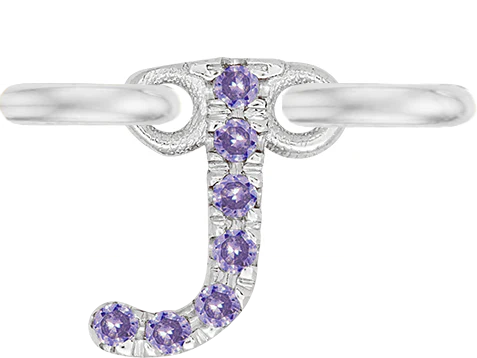 White Gold, Lilac Sapphire Letter - Image 12