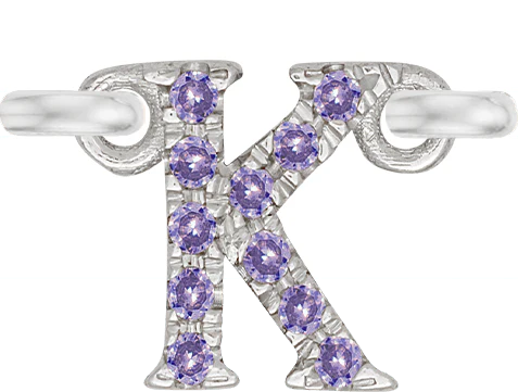 White Gold, Lilac Sapphire Letter - Image 13