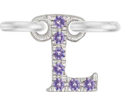 White Gold, Lilac Sapphire Letter - Image 14