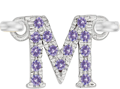 White Gold, Lilac Sapphire Letter - Image 15