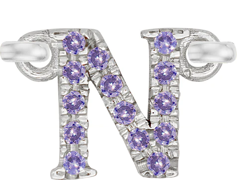 White Gold, Lilac Sapphire Letter - Image 16