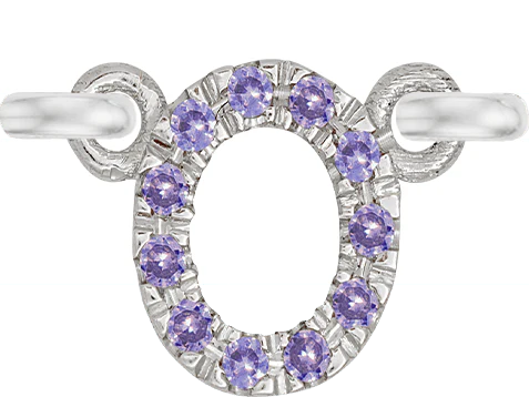 White Gold, Lilac Sapphire Letter - Image 17