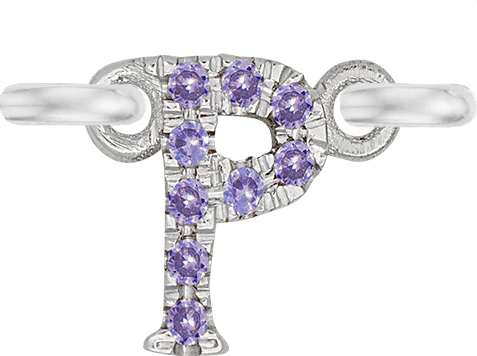 White Gold, Lilac Sapphire Letter - Image 18