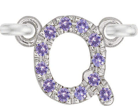 White Gold, Lilac Sapphire Letter - Image 19