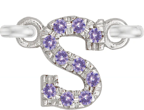 White Gold, Lilac Sapphire Letter - Image 21