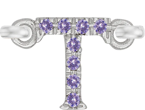 White Gold, Lilac Sapphire Letter - Image 22