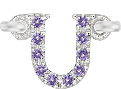 White Gold, Lilac Sapphire Letter - Image 23