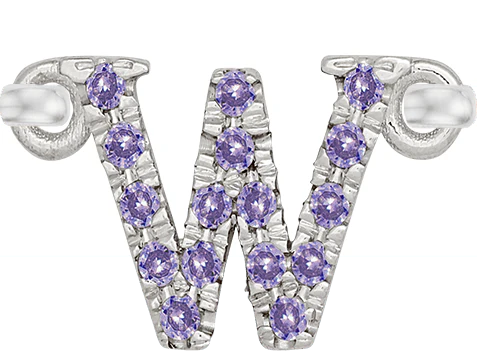 White Gold, Lilac Sapphire Letter - Image 25