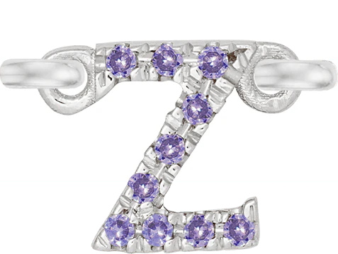 White Gold, Lilac Sapphire Letter - Image 28