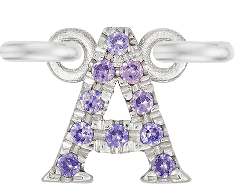 White Gold, Lilac Sapphire Letter - Image 3