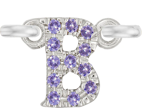 White Gold, Lilac Sapphire Letter - Image 4