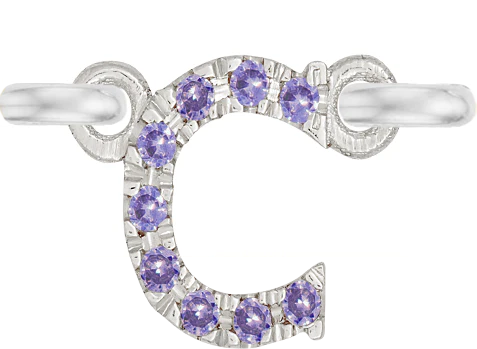 White Gold, Lilac Sapphire Letter - Image 5