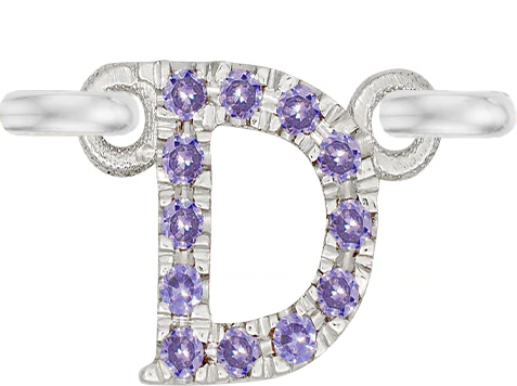 White Gold, Lilac Sapphire Letter - Image 6