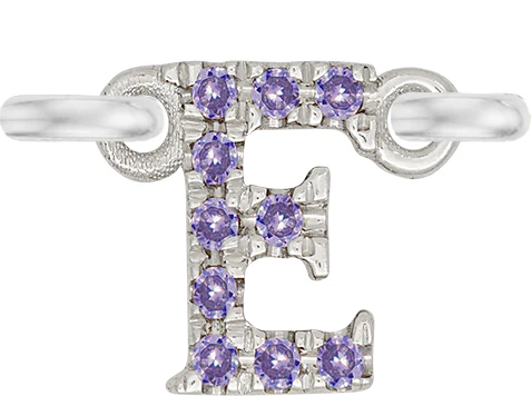 White Gold, Lilac Sapphire Letter - Image 7