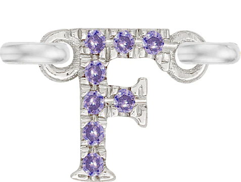 White Gold, Lilac Sapphire Letter - Image 8