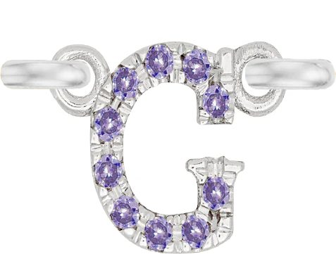 White Gold, Lilac Sapphire Letter - Image 9