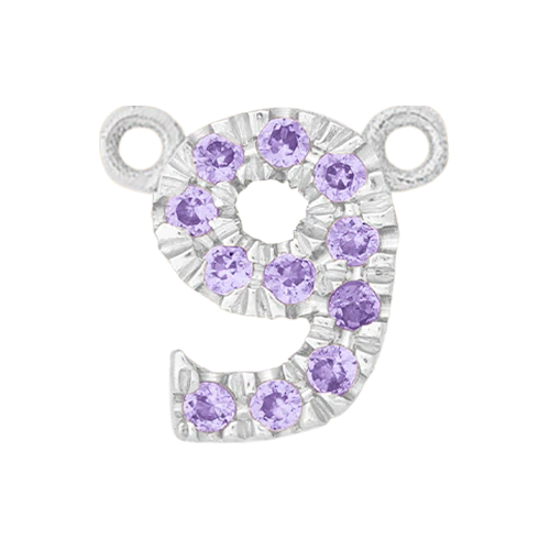 Lilac Sapphire + 14k White Gold Number Charm - Image 10