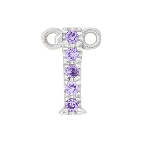 Lilac Sapphire + 14k White Gold Number Charm - Image 2