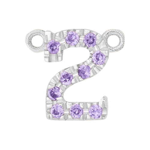 Lilac Sapphire + 14k White Gold Number Charm - Image 3