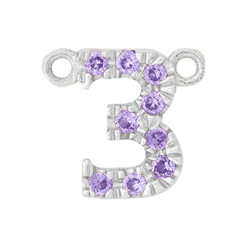 Lilac Sapphire + 14k White Gold Number Charm - Image 4