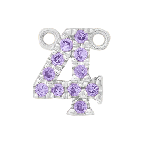 Lilac Sapphire + 14k White Gold Number Charm - Image 5