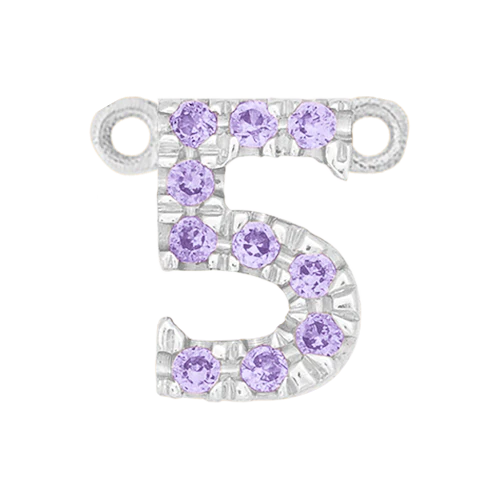 Lilac Sapphire + 14k White Gold Number Charm - Image 6