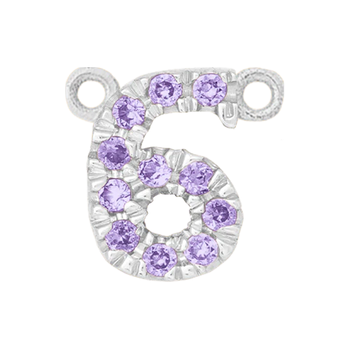 Lilac Sapphire + 14k White Gold Number Charm - Image 7