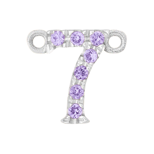 Lilac Sapphire + 14k White Gold Number Charm - Image 8