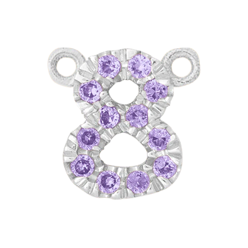 Lilac Sapphire + 14k White Gold Number Charm - Image 9
