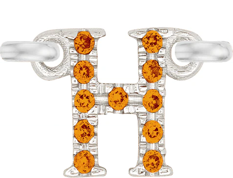 White Gold, Orange Sapphire Letter - Image 10