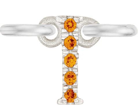 White Gold, Orange Sapphire Letter - Image 11