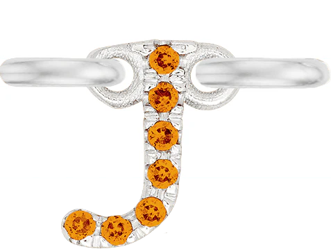 White Gold, Orange Sapphire Letter - Image 12