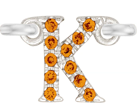 White Gold, Orange Sapphire Letter - Image 13