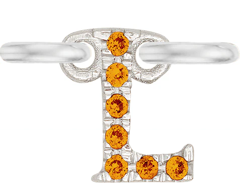 White Gold, Orange Sapphire Letter - Image 14