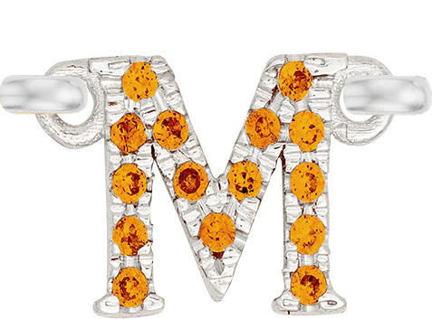 White Gold, Orange Sapphire Letter - Image 15