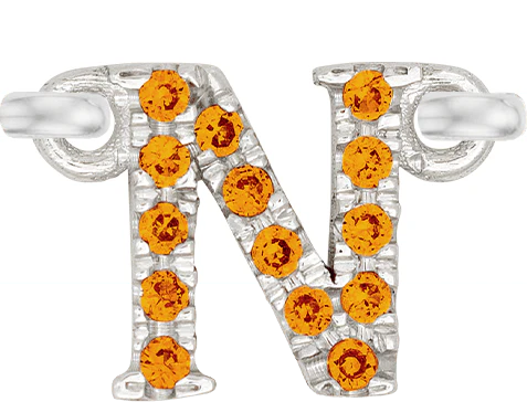 White Gold, Orange Sapphire Letter - Image 16