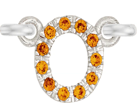 White Gold, Orange Sapphire Letter - Image 17