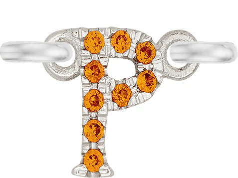 White Gold, Orange Sapphire Letter - Image 18