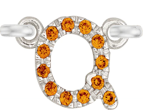 White Gold, Orange Sapphire Letter - Image 19