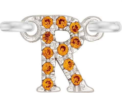 White Gold, Orange Sapphire Letter - Image 20