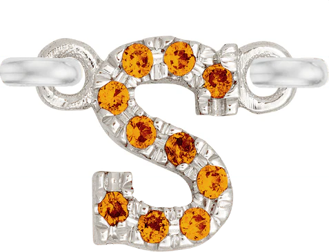 White Gold, Orange Sapphire Letter - Image 21