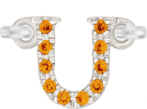 White Gold, Orange Sapphire Letter - Image 23