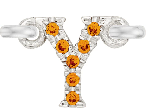 White Gold, Orange Sapphire Letter - Image 27