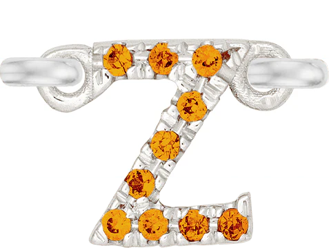 White Gold, Orange Sapphire Letter - Image 28