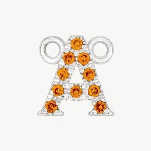 White Gold, Orange Sapphire Letter - Image 29