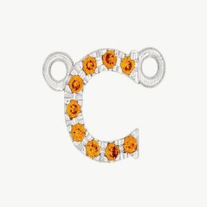 White Gold, Orange Sapphire Letter - Image 31