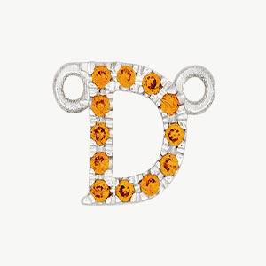 White Gold, Orange Sapphire Letter - Image 32