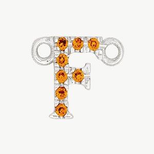 White Gold, Orange Sapphire Letter - Image 34